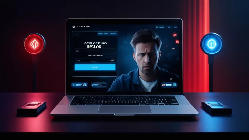 Fehlermeldung beim Login auf einem dunklen Bildschirm